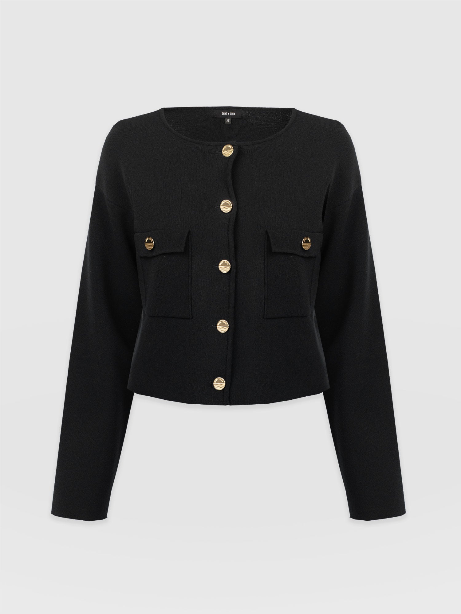 Maeva Knit Jacket - Black - Women's Jackets | Saint + Sofia® EU